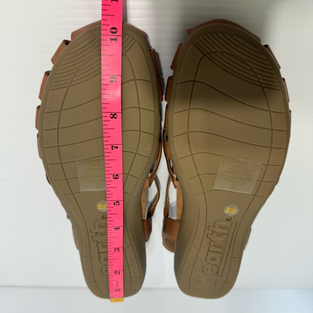 Earth Belita Brown Leather Fisherman Sandals Size 8 1/2 - Picture 16 of 16